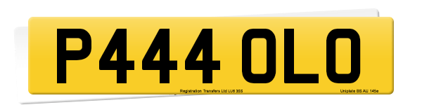 Registration number P444 OLO